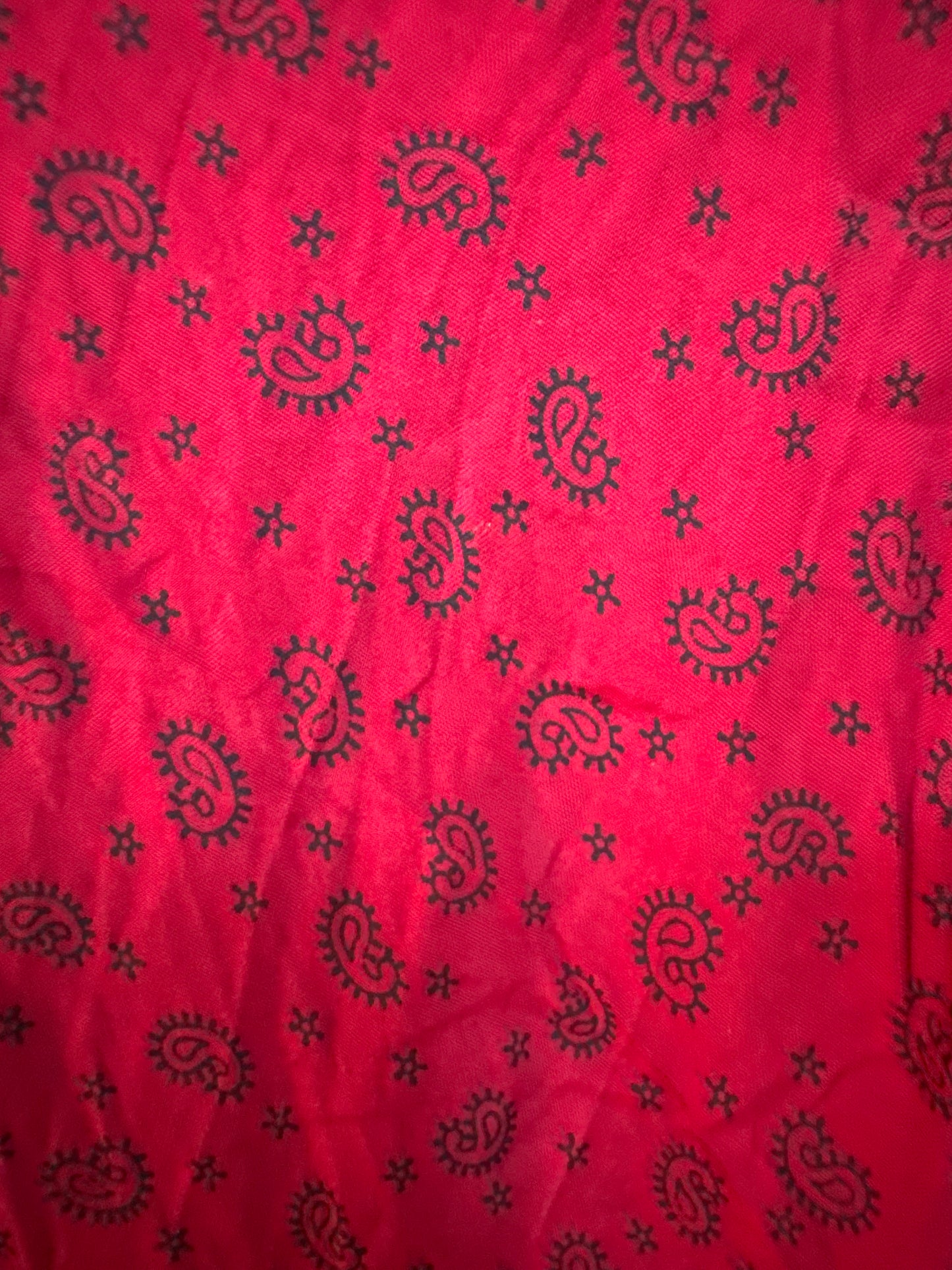 Vintage 1990s Red Bandana Print Mini Dress — Boho Western
