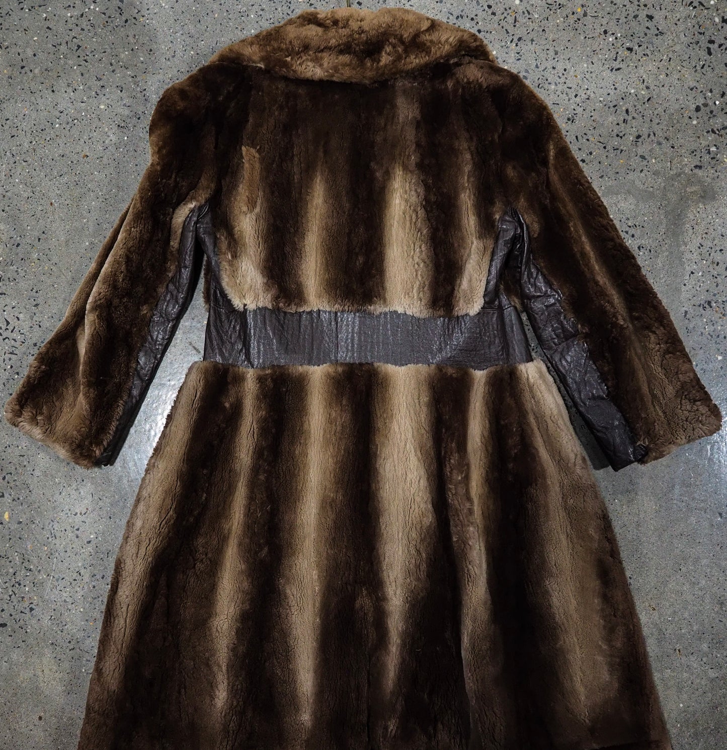 Vintage 1980s Sheared Beaver Coat — Leather Trim Luxury Outerwear