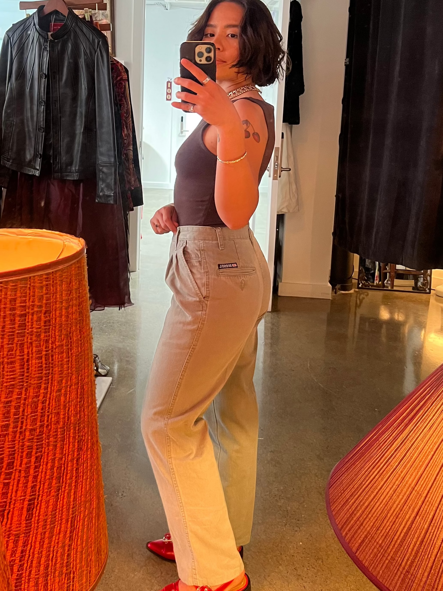 Vintage 1990s Diesel Green Trousers — Straight Leg Minimalist