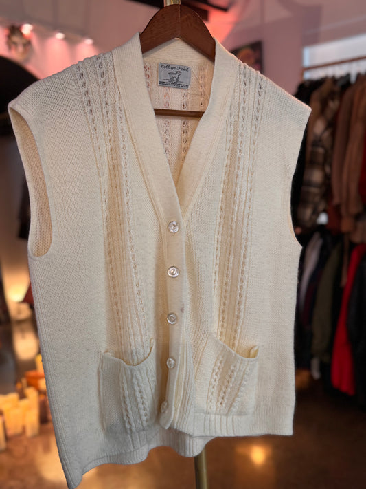 Vintage 1970s Acrylic Sweater Vest — Preppy Layering Piece