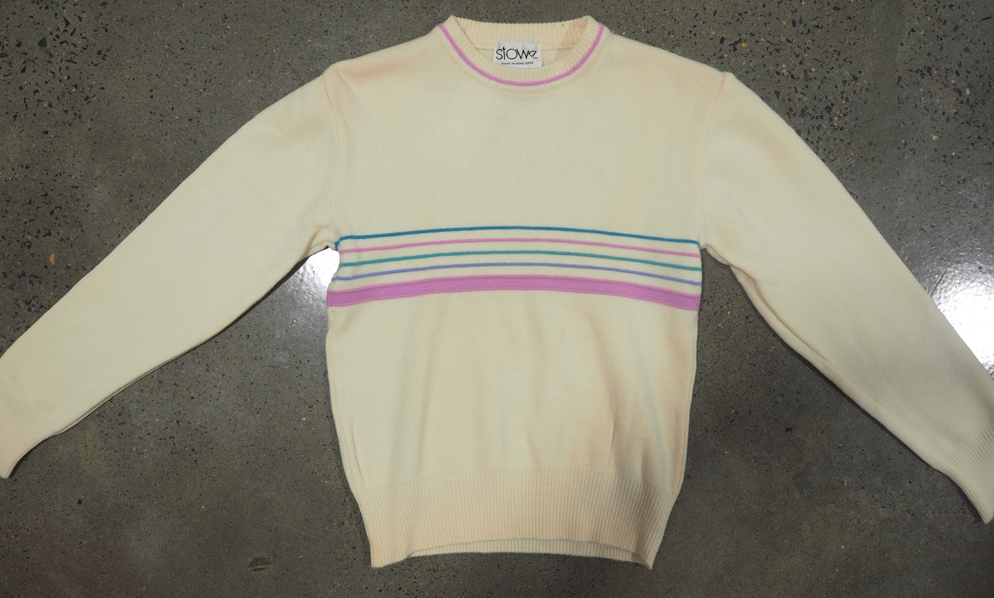 Vintage 1990s White Cable Knit Sweater — Classic Minimalist