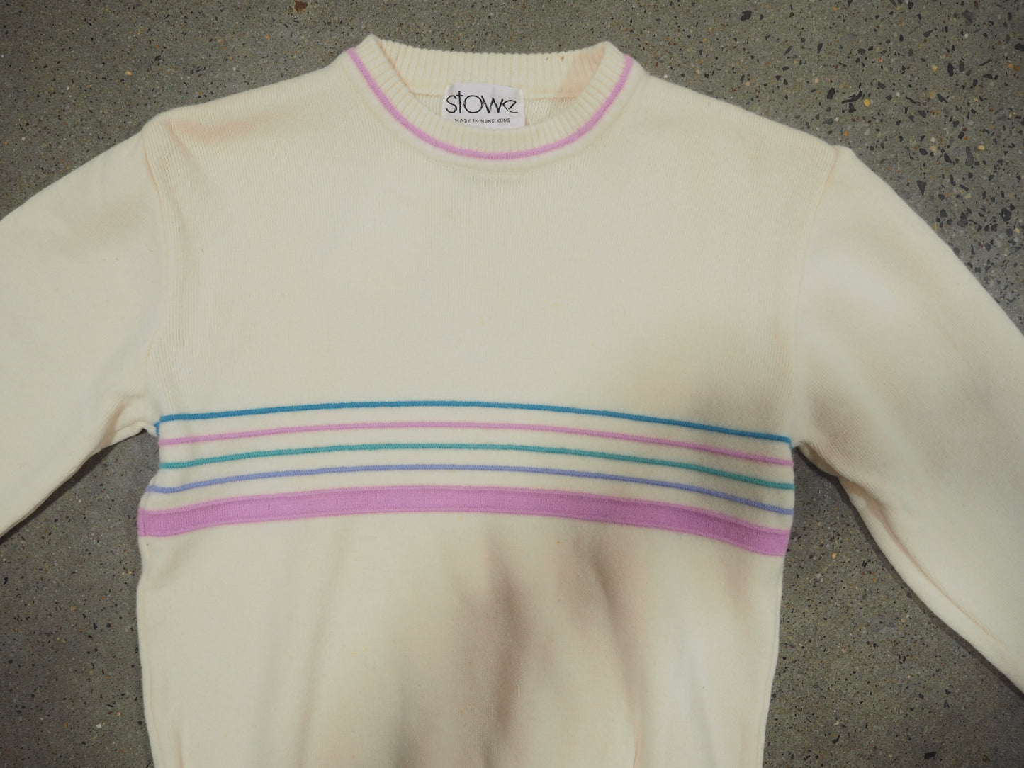 Vintage 1990s White Cable Knit Sweater — Classic Minimalist