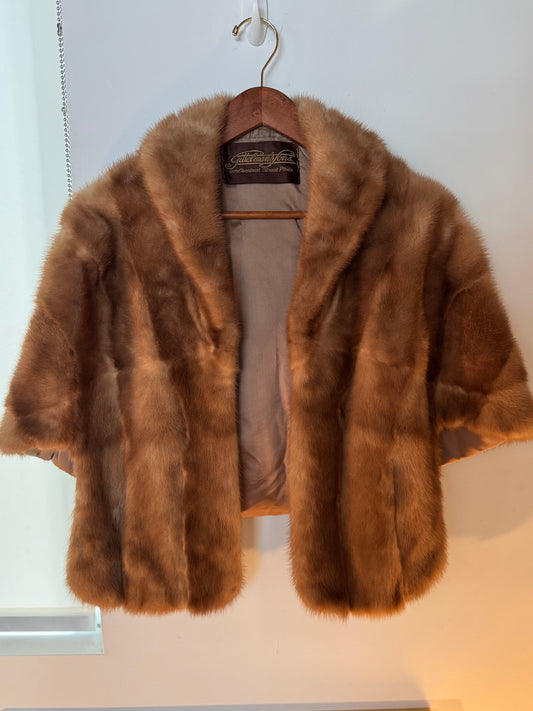 Vintage 1960s Brown Mink Fur Stole — Luxury Evening Wrap