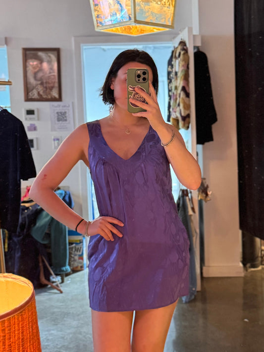 Vintage 1990s Purple Satin Slip Dress
