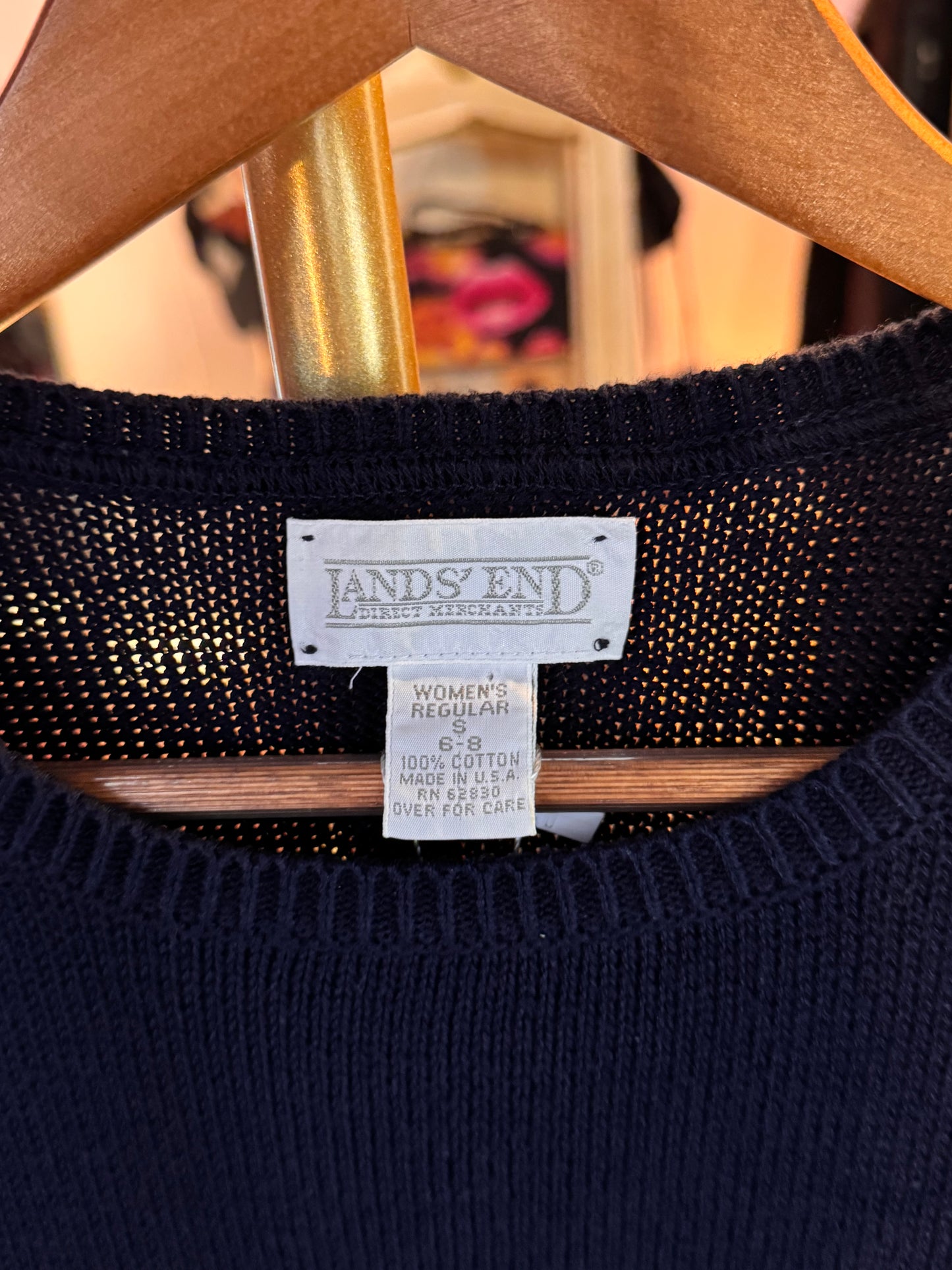 Vintage 1990s Lands End Novelty Fish Knit Sweater — Whimsical Cottagecore