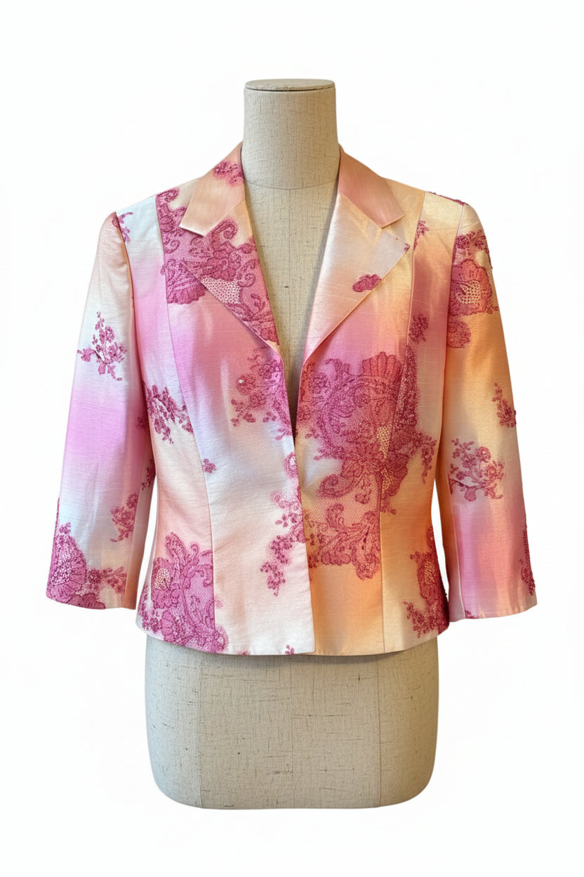 Vintage 1980s Bob Mackie multicolor embellished blazer, front view