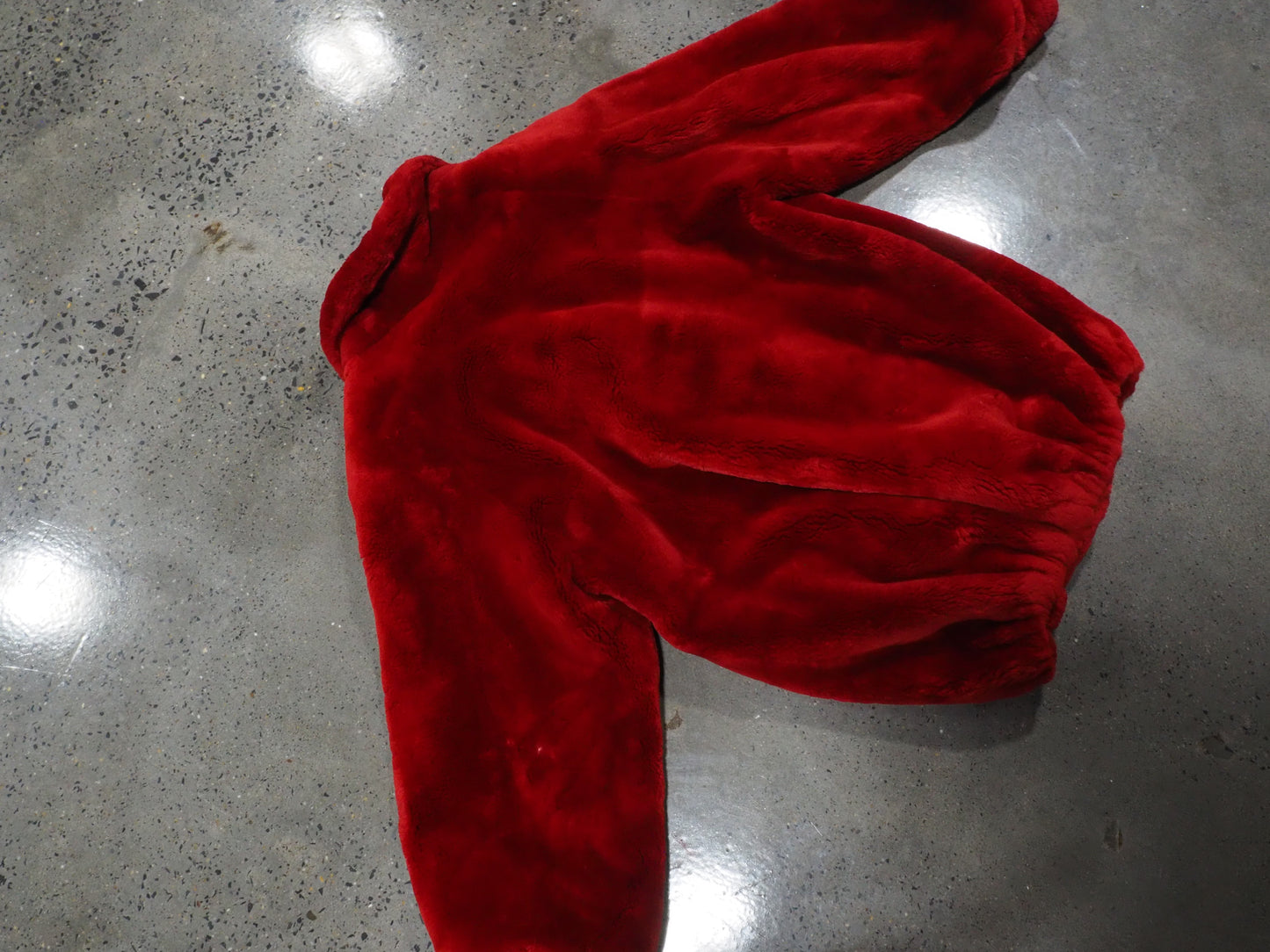 Vintage 1980s Red Dyed Sheared Beaver Jacket — Statement Luxury Outerwear