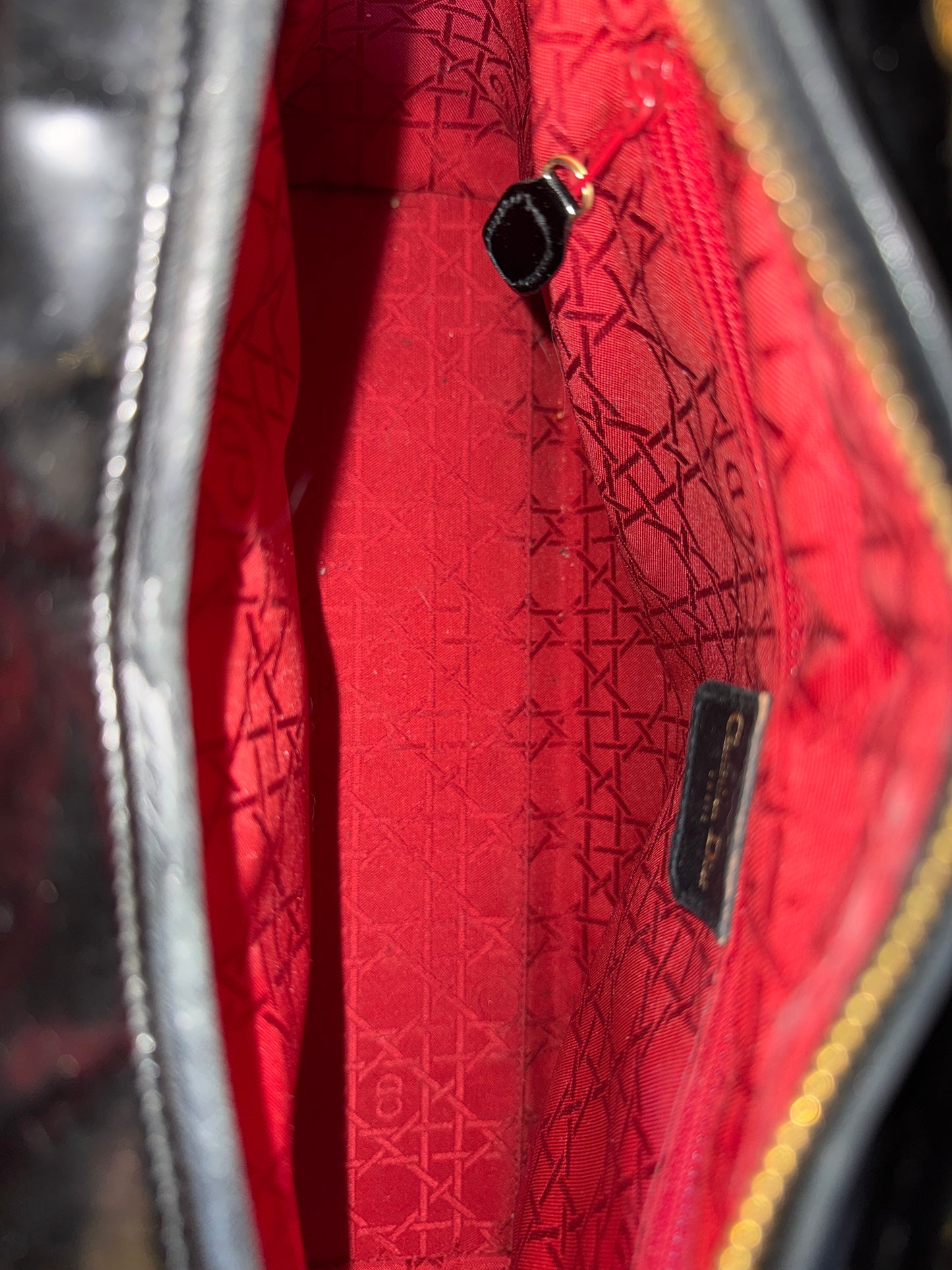 Vintage 1990s Black Patent Lady Dior Bag — Designer Statement Bag