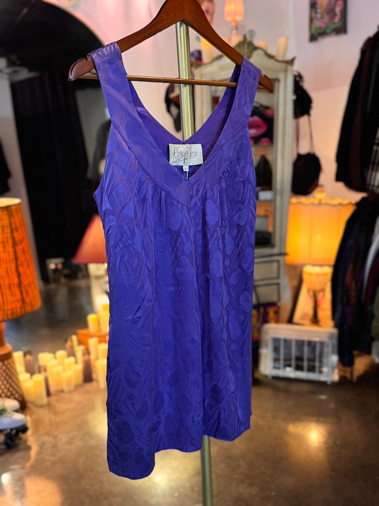 Vintage 1990s Purple Satin Slip Dress