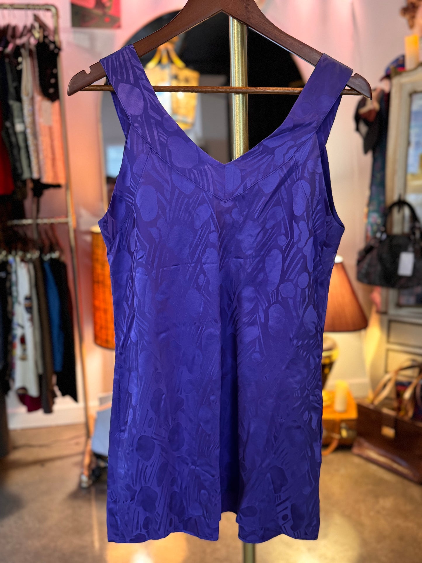 Vintage 1990s Purple Satin Slip Dress