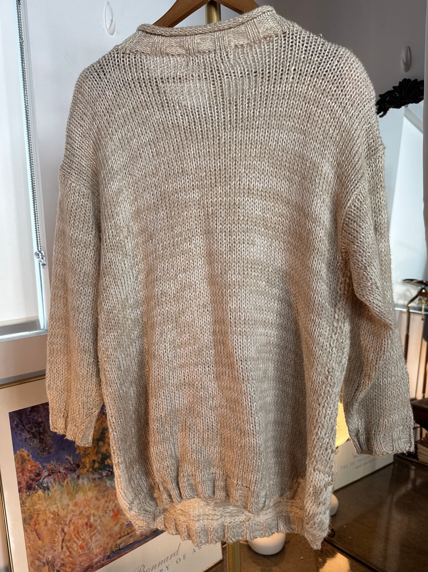 Vintage 1980s Oversized Knit Sweater — Chunky Bohemian Statement