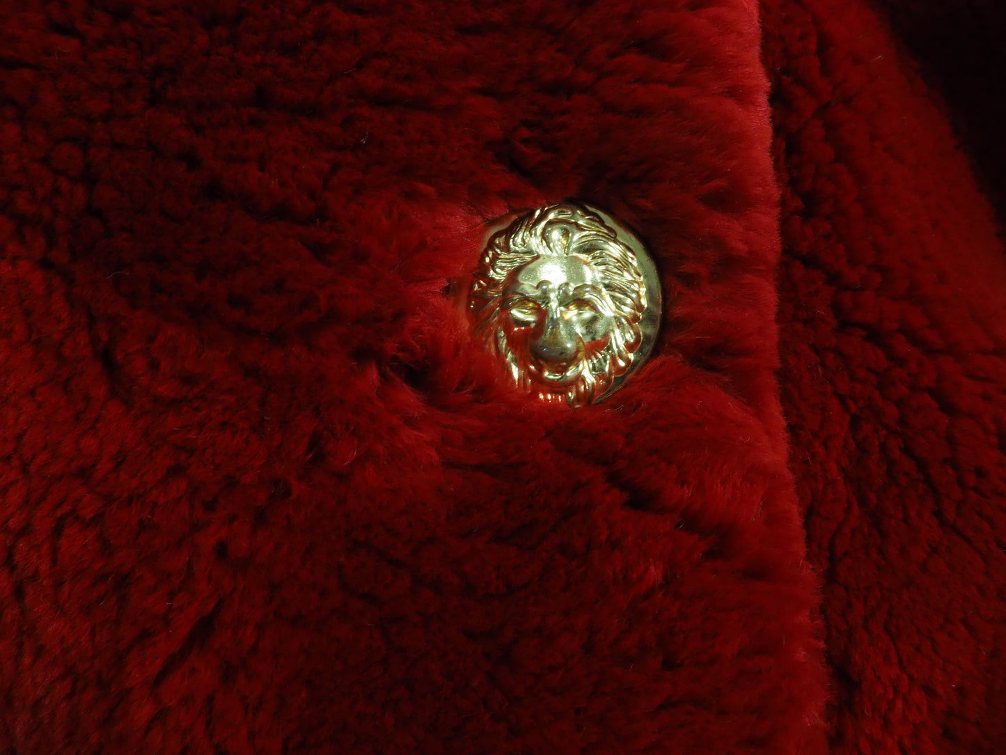 Vintage 1980s Red Dyed Sheared Beaver Jacket — Statement Luxury Outerwear
