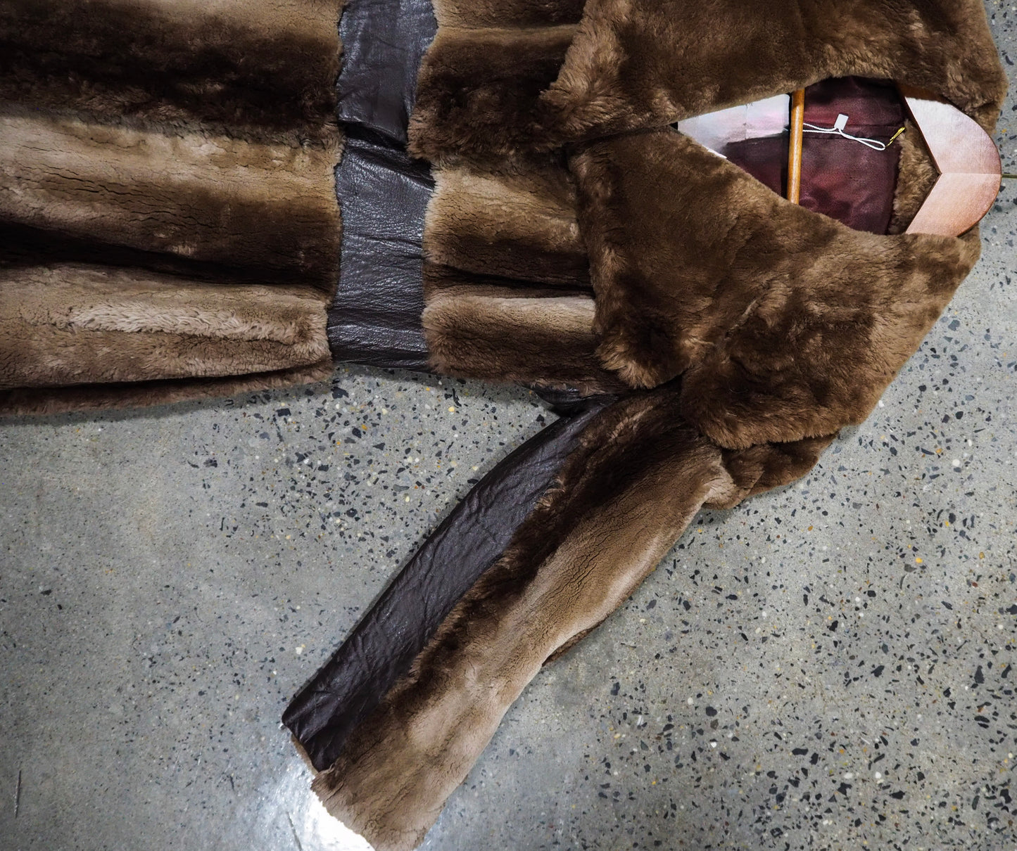 Vintage 1980s Sheared Beaver Coat — Leather Trim Luxury Outerwear