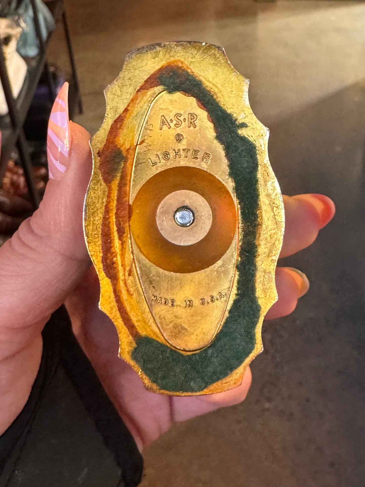 Green Stone Table Lighter